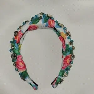 Roller Rabbit x Lele Sadoughi Ponderosa Bead and Crystal Knot Headband Roller Rabbit Kids Beaded Crystal Knotted Headband, Multi  main image 2